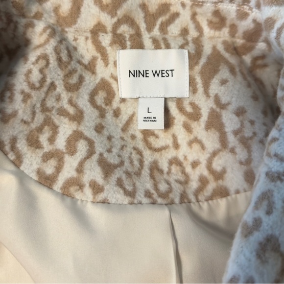 Nine West Side Vent Animal Print Coat in Ivory Tan Leopard - Picture 6 of 11